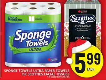 Food Basics Sponge towels ultra paper towels or scotties facial tissues offer