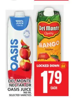 Food Basics Del monte nectar or oasis juice offer