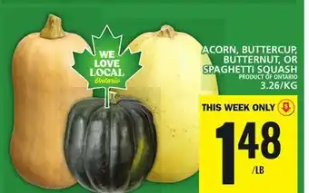 Food Basics Acorn, buttercup, butternut, or spaghetti squash offer
