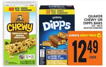 Food Basics Quaker chewy or dipps bars offer