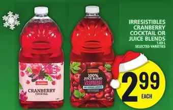 Food Basics Irresistibles cranberry cocktail or juice blends offer