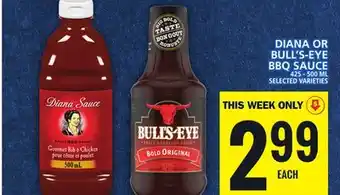 Food Basics Diana or bull's-eye bbq sauce offer