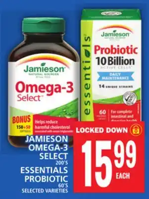 Food Basics Jamieson omega-3 select or essentials probiotic offer