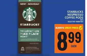 Food Basics Starbucks nespresso coffee pods offer