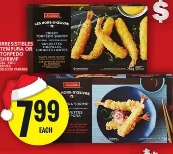 Food Basics Irresistibles tempura or torpedo shrimp offer