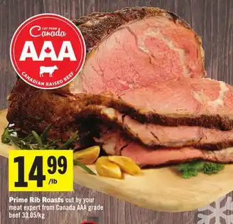 Foodland Prime rib roasts cut by your from canada aaa grade beef offer