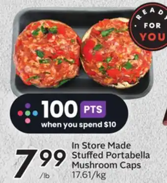 Sobeys In store made stuffed portabella mushroom caps offer