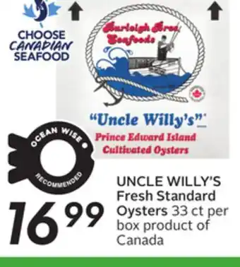 Sobeys Fresh standard oysters offer