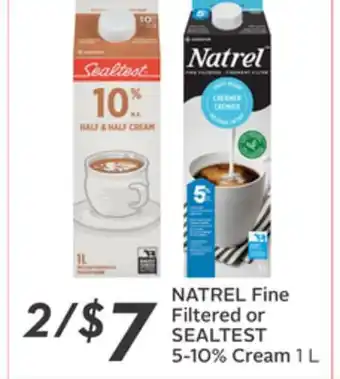 Sobeys Natrel fine filtered or sealtest 5-10% cream offer