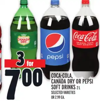 Metro Coca-cola, canada dry or pepsi soft drinks offer