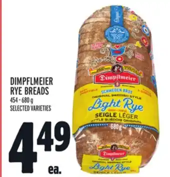 Metro Dimpflmeier rye breads offer