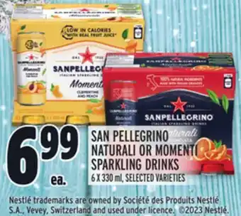 Metro San pellegrino naturali or momenti sparkling drinks offer