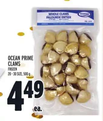 Metro Ocean prime clams offer