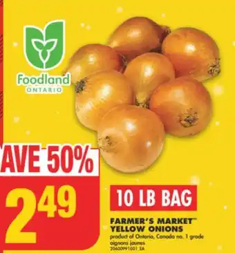 No Frills Farmer's market yellow onions, 10 lb bag offer
