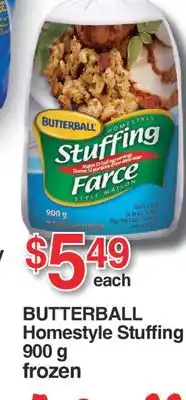Fortinos Butterball homestyle stuffing offer