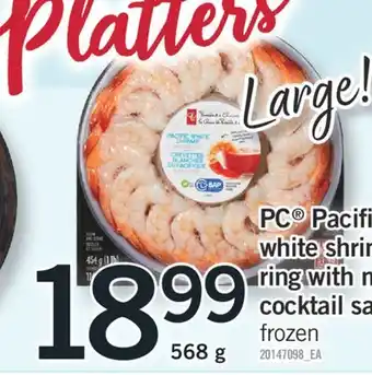 Fortinos Pc pacific white shrimp 568 g offer