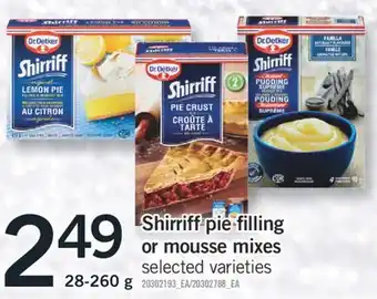 Fortinos Dr. oetker shirriff pie filling or mousse mixes 28-260 g offer