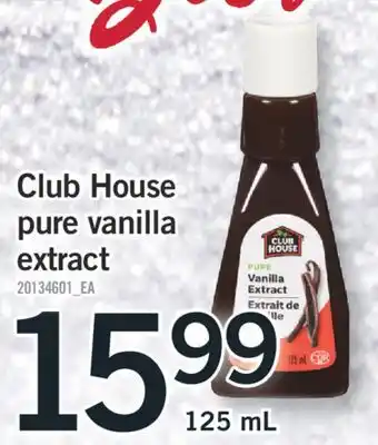 Fortinos Club house pure vanilla extract, 125 ml offer