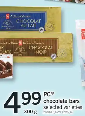 Fortinos Pc chocolate bars, 300 g offer