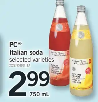 Fortinos Pc italian soda offer