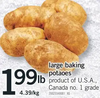 Fortinos Large baking potaoes offer