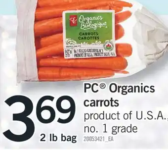 Fortinos Pc organics carrots, 2 lb bag offer