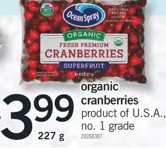 Fortinos Organic cranberries, 227 g offer
