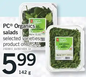 Fortinos Pc organics salads offer