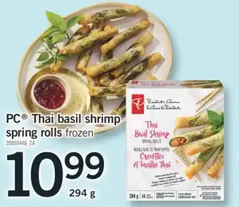 Fortinos Pc thai basil shrimp spring rolls 294 g offer