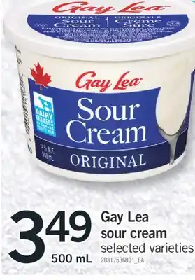 Fortinos Gay lea sour cream offer
