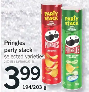 Fortinos Pringles party stack, 194/203 g offer