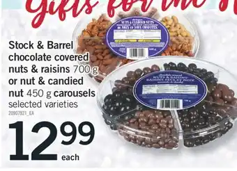 Fortinos Stock & barrel chocolate covered nuts & raisins 700 g or nut & candied nut 450 g carousels offer