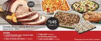Fortinos Porchetta dinner: catering menu #3 offer