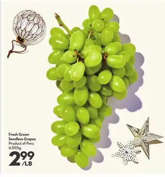 Longo's Fresh green seedless grapes offer