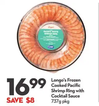 Longo's Longo's frozen cooked pacific shrimp ring with cocktail sauce offer
