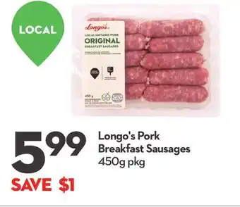 Longo's Longo's pork breakfast sausages offer
