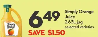 Longo's Simply orange juice offer
