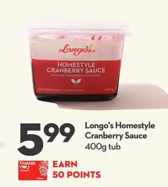 Longo's Longo's homestyle cranberry sauce offer