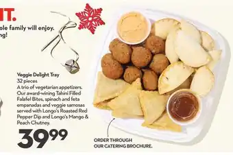 Longo's Veggie delight tray offer