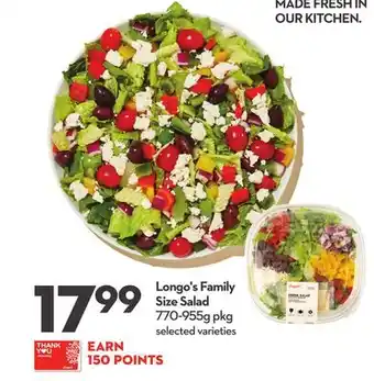 Longo's Longo's family size salad offer