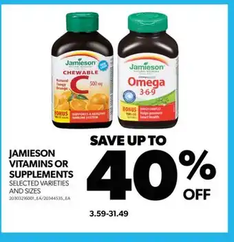 Real Canadian Superstore Jamieson vitamins or supplements offer