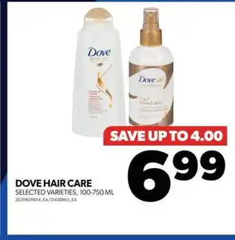 Real Canadian Superstore Dove hair care, 100-750 ml offer