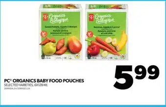 Real Canadian Superstore Pc organics baby food pouches, 6x128 ml offer
