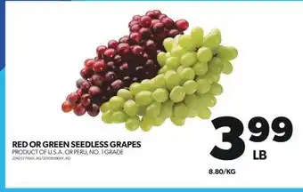 Real Canadian Superstore Red or green seedless grapes offer