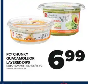 Real Canadian Superstore Pc chunky guacamole or layered dips, 425/454 g offer