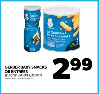 Real Canadian Superstore Gerber baby snacks or entrées, 42-187 g offer