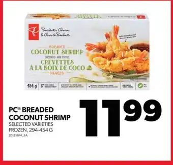 Real Canadian Superstore Pc breaded coconut shrimp, 294-454 g offer
