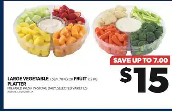 Real Canadian Superstore Large vegetable 1.58/1.78 kg or fruit 2.2 kg platter offer