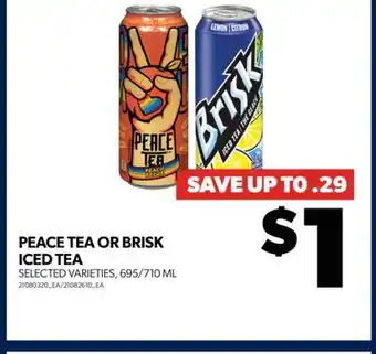 Real Canadian Superstore Peace tea or brisk iced tea, 695/710 ml offer