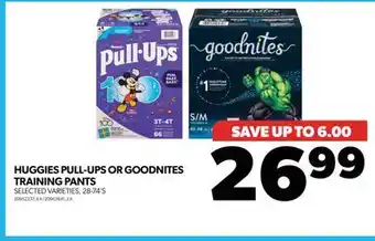 Real Canadian Superstore Huggies pull-ups or goodnites training pants, 28-74's offer